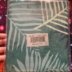 Tropical Leaf Print Shower Curtain